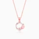 Rose Gold Drop Wreath Pendant With Link Chain